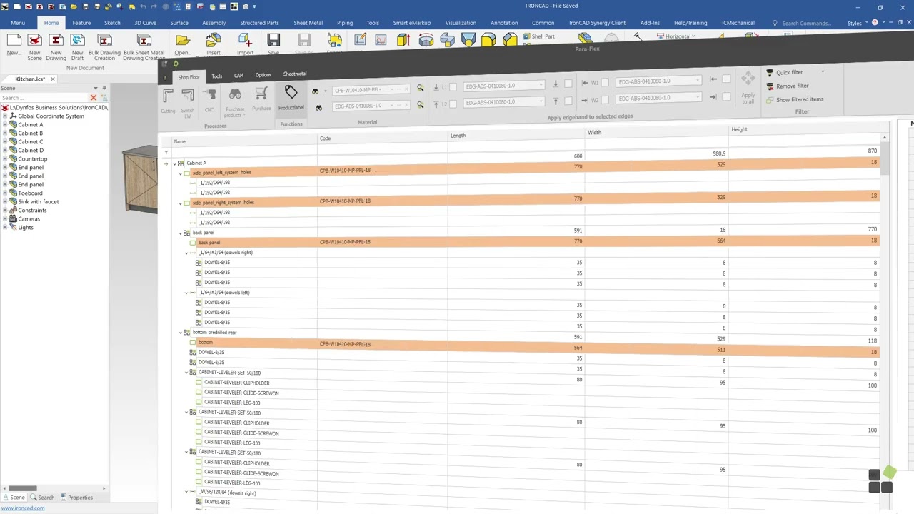 Datagrid 1/3 Purpose | Para-Flex | IronCAD