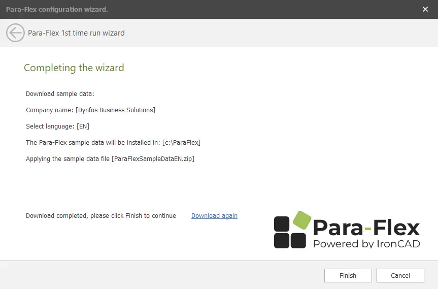 Stap vier in het proces van de configuratie wizard van de Para-Flex software.